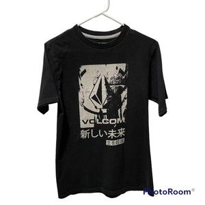 Volcom New Future Chinese Skater Tshirt-Black-Size Small